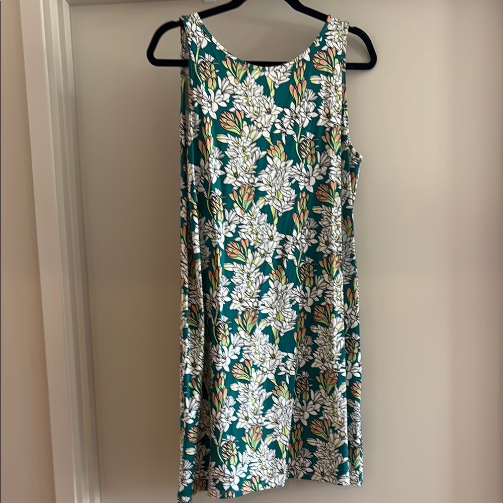 Fighting Eel Green and White Sleeveless Sundress